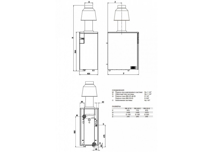 Напольный газовый котел отопления Sime RX 48 E