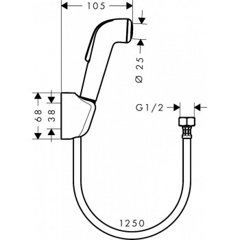 Гигиенический душ Hansgrohe 32127000 Гигиенический душ Hansgrohe 32127000
