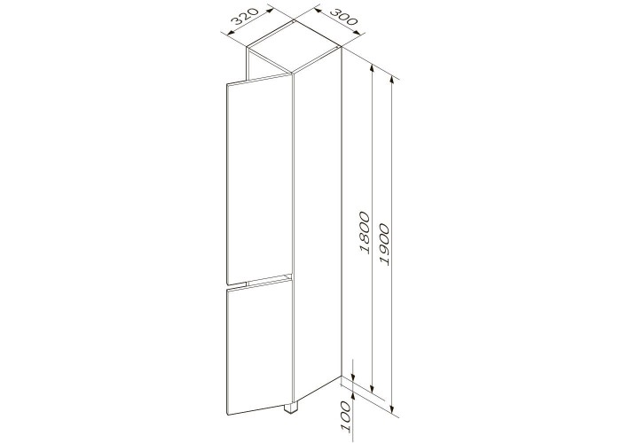 Шкаф-колонна AM.PM Gem S M91CSR0306GM, напольный, правый, 30 см, графит матовый