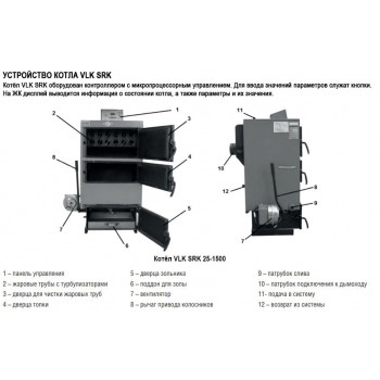 Твердотопливный напольный котел отопления, одноконтурный, атмосферный Kentatsu VLK SRK-250