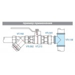 Тройник VALTEC 1/2 внутренняя, никелированная латунь