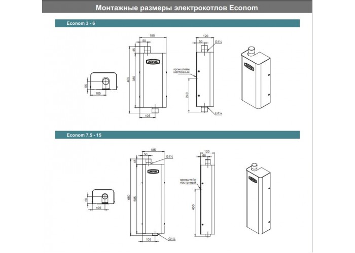 Электрический котёл отопления одноконтурный настенный ZOTA 15 Econom SSR
