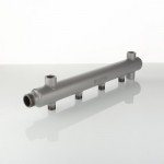 Этажный коллектор VALTEC из стали (труба ДУ-40), с межосевым расстоянием выходов 100мм, 1 х 5 выходов 1/2 НР