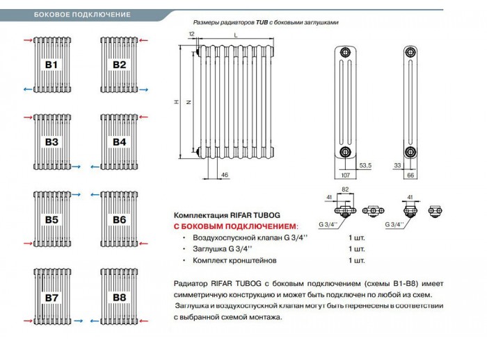 Стальной трубчатый радиатор отопления Rifar TUBOG TUB 3037-08 (Белый)