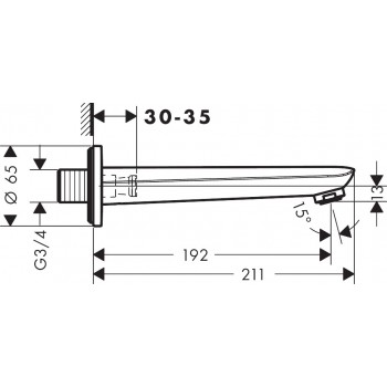 Излив для ванны Hansgrohe Novus 71320000