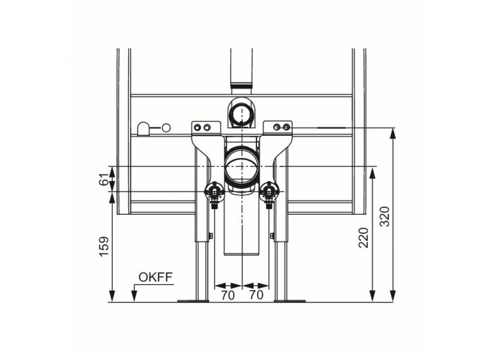 Монтажный комплект TECE TECEone для модуля TECEconstruct со смывным бачком Octa, 8 см