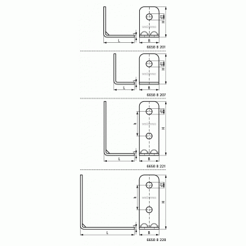 Уголок Walraven BIS Strut 90гр. (BUP), короткий/короткий (42 х 62 мм), 2 отверстия (без монтажных гаек)