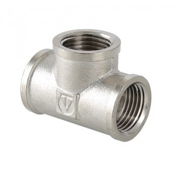 Тройник VALTEC 1/2 внутренняя, никелированная латунь