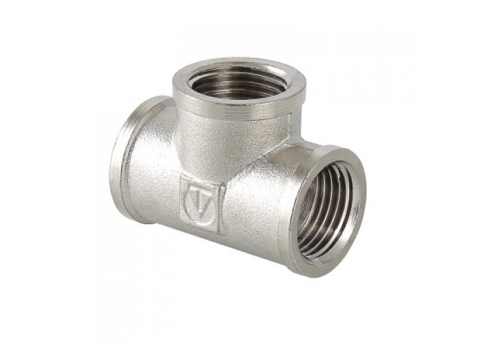 Тройник VALTEC 1/2 внутренняя, никелированная латунь