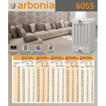 Стальной трубчатый радиатор Arbonia 6055