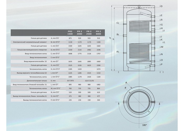 Буферный накопитель Sunsystem PR2 2000 Ф 1200