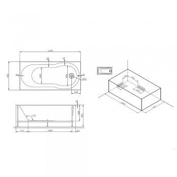 Каркас для ванны AM.PM X-Joy W88A-150-070W-R 150x70 см