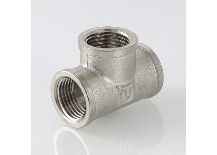 Тройник VALTEC 1/2 внутренняя, никелированная латунь