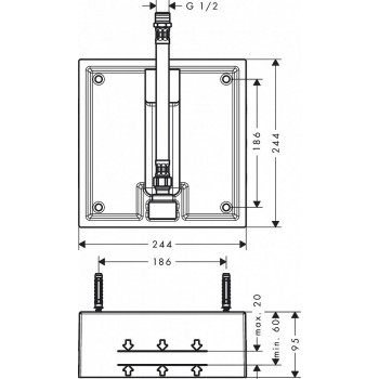 Скрытая часть душа Hansgrohe Raindance Air 260x260 26471180