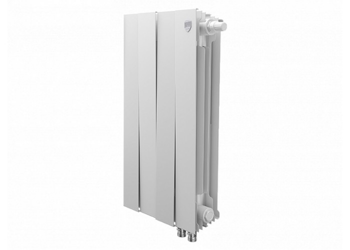 Биметаллический секционный радиатор отопления Royal Thermo Pianoforte Bianco Traffico 500 / 4 секции нижнее правое подключение