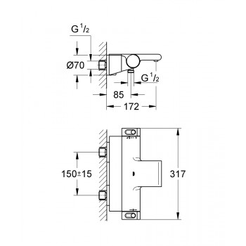 Термостатический смеситель Grohe Grohtherm 2000 с полочкой 34464001