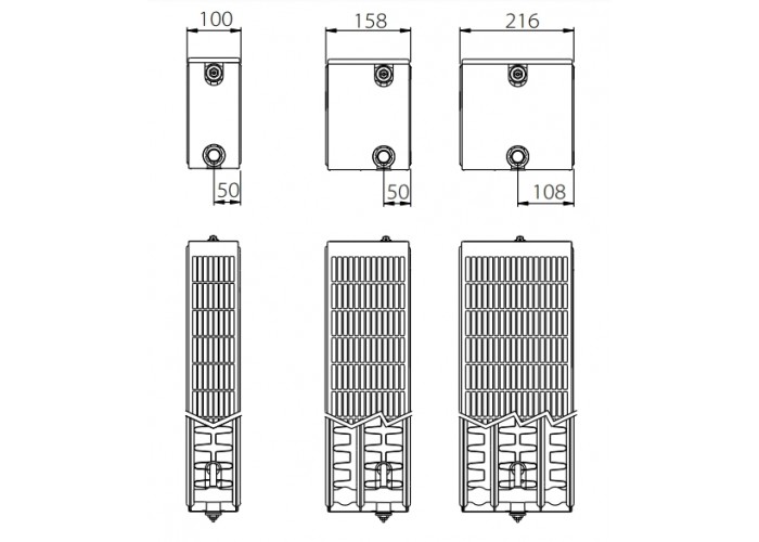 Стальной панельный радиатор отопления с нижним подключением Stelrad Novello 33 02 08