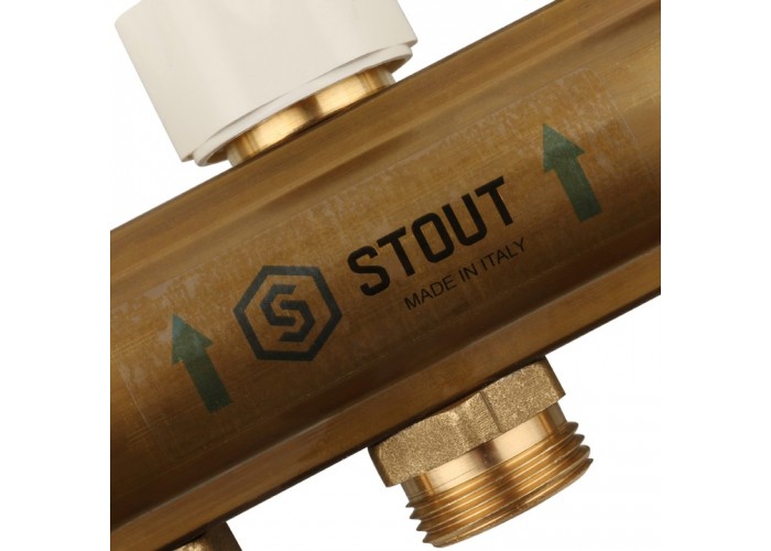 Коллектор Stout распределительный из латуни с расходомерами 1/3/4x3, SMB 0473 000003