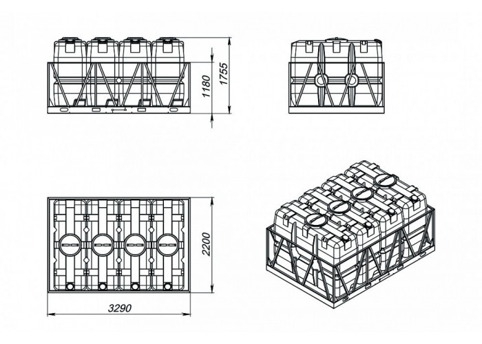 Кассета ЭкоПром стандартная (SK 2000 литров x 4 шт.)
