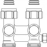Узел нижнего подключения Oventrop Мultiflex F ZBU 3/4 прямой, с преднастройкой