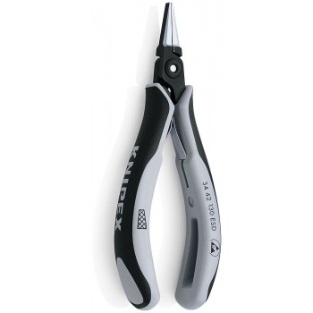 Плоскогубцы KNIPEX захватные прецизионные ESD для электроники, плоские широкие губки с лазерной крестовой насечкой, 130 мм, антистатические, 2К р