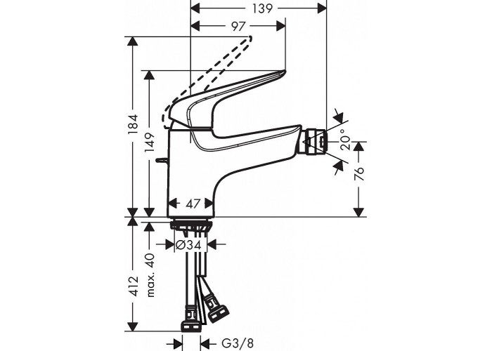 Смеситель для биде Hansgrohe Novus 71142000