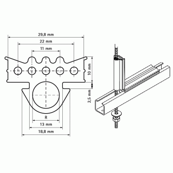 Резиновый профиль Walraven BIS RapidRail, 30 м