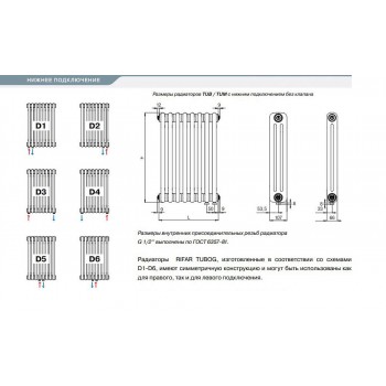 Стальной трубчатый радиатор отопления Rifar TUBOG TUB 2180-08-DV1-AN (Антрацит)
