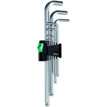 Г-образный ключ WERA 950/7 PKL Hex-Plus 1 хром, с шаром, 7 пр., 1.5/2/2.5/3/4/5/6 мм