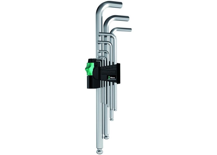 Г-образный ключ WERA 950/7 PKL Hex-Plus 1 хром, с шаром, 7 пр., 1.5/2/2.5/3/4/5/6 мм