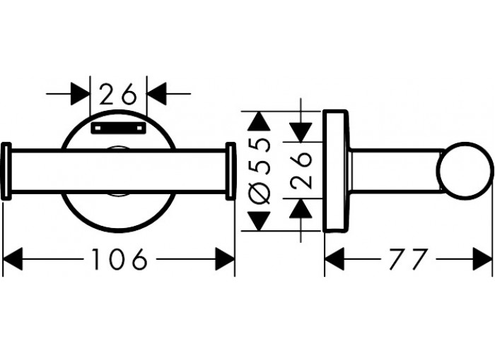 Крючок двойной Hansgrohe Logis Universal 41725000