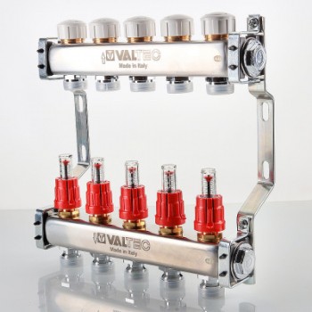 Блок коллекторный VALTEC с расход. 1х5 вых Евроконус 3/4