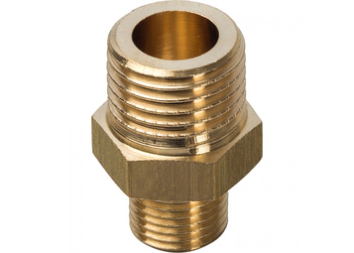 Ниппель переходной Stout 1/4 X1/8 наружная резьба, латунь