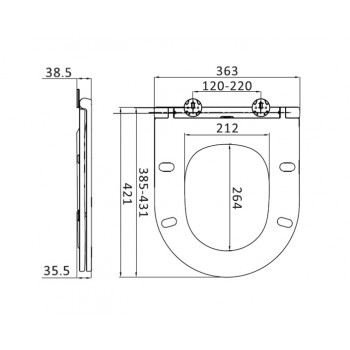 Крышка-сиденье для унитаза AM.PM Spirit 2.0 slim C707857WH