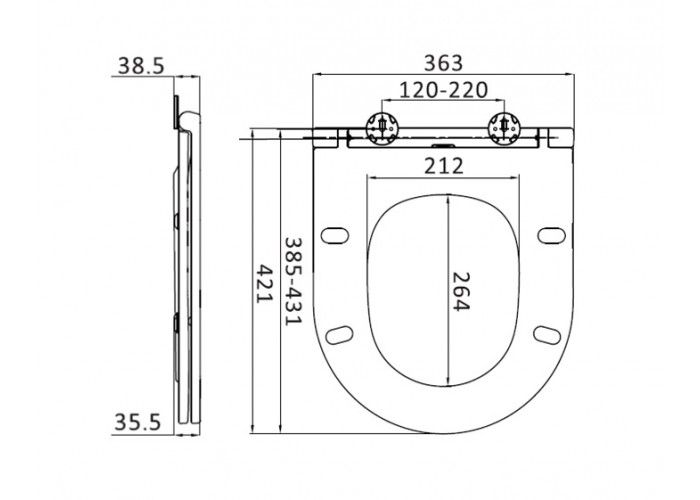 Крышка-сиденье для унитаза AM.PM Spirit 2.0 slim C707857WH