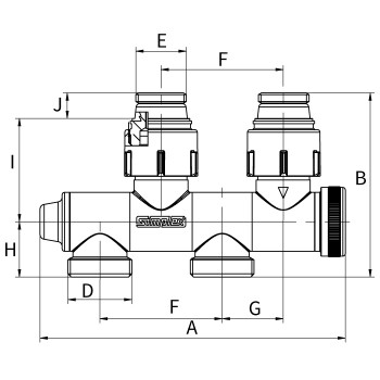 Узел нижнего подключения Flamco U1 c функцией отсечки, слива и заполнения