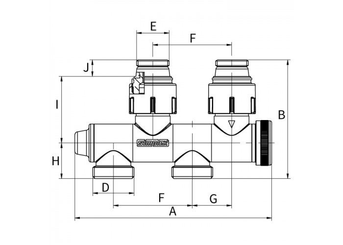 Узел нижнего подключения Flamco U1 c функцией отсечки, слива и заполнения
