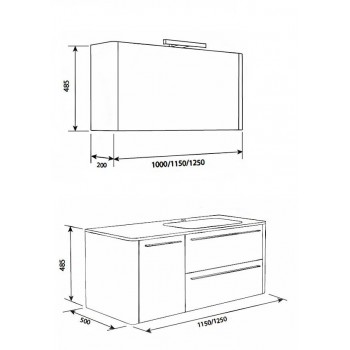 Зеркальный шкаф AM.PM Awe M15MCX1251GH 125 см, королевский серый