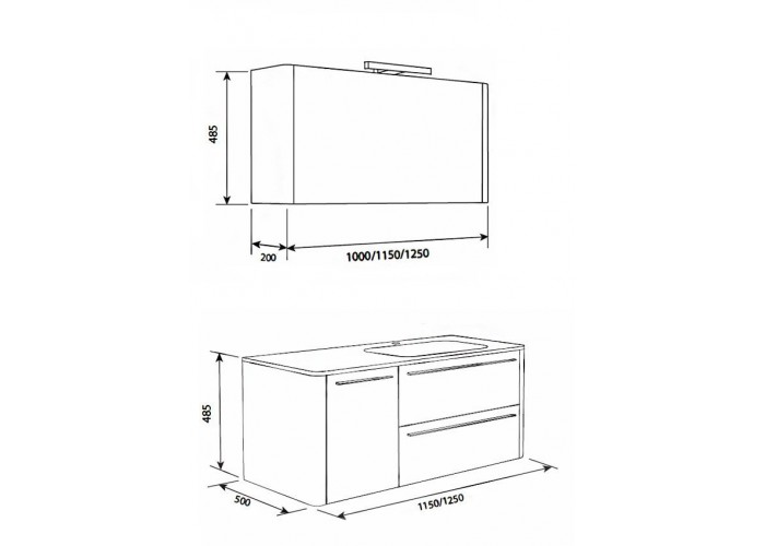 Зеркальный шкаф AM.PM Awe M15MCX1251GH 125 см, королевский серый