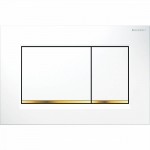Кнопка смыва Geberit Sigma 30, двойной смыв, белый/золото 115.883.KK.1