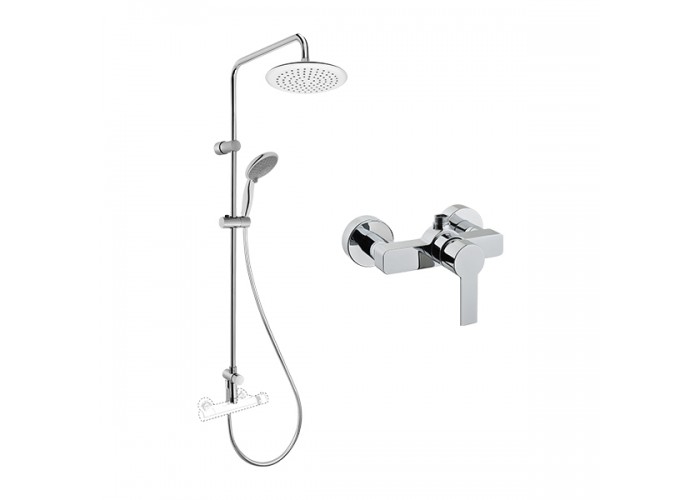 Душевая система Vitra System Rain с Flo S с верхним и ручным душем