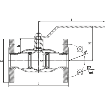 Кран шаровой LD КШ.Ц.Ф.065.016.П/П.02