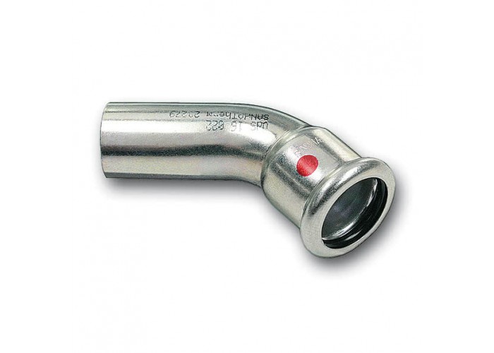 Отвод Sanha 24040, 45 гр. ВПр-НПр, углеродистая сталь, 15
