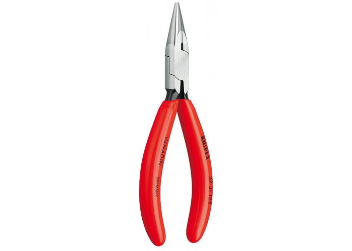 Плоскогубцы KNIPEX захватные прецизионные, плоские вогнутые узкие губки, 125 мм, чёрные, 1К ручки