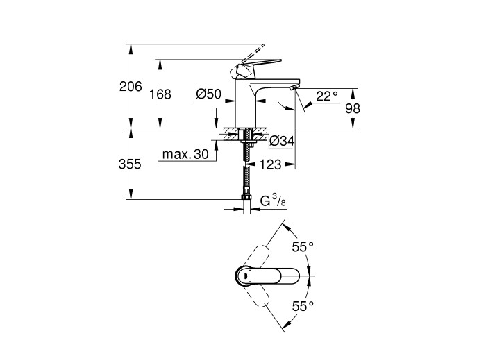 Смеситель для раковины Grohe Eurosmart Cosmopolitan 23327000