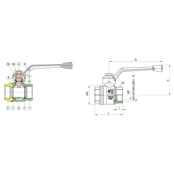 Кран шаровой RB (Rubinetterie Bresciane) EXPO-SFER 1800 3/4 ВВ рычаг