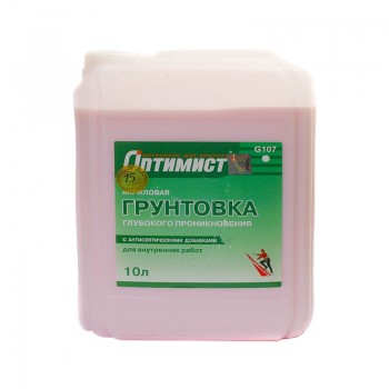 Грунтовка Оптимист G107 глубокого проникновения для внутренних работ (10л)
