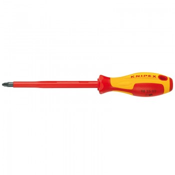 Отвертка KNIPEX VDE Pozidriv PZ4, длина стержня 200 мм, 320 мм, диэлектрическая, 2-компонентная рукоятка