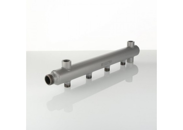 Этажный коллектор VALTEC из стали (труба ДУ-40), с межосевым расстоянием выходов 100мм, 1 х 4 выхода 1/2 НР