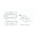 Акриловая ванна AM.PM Sense 170x70 с каркасом и сливом-переливом W75A-170-070W-KL